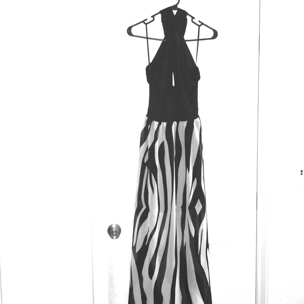 Black & White Striped Maxi Dress